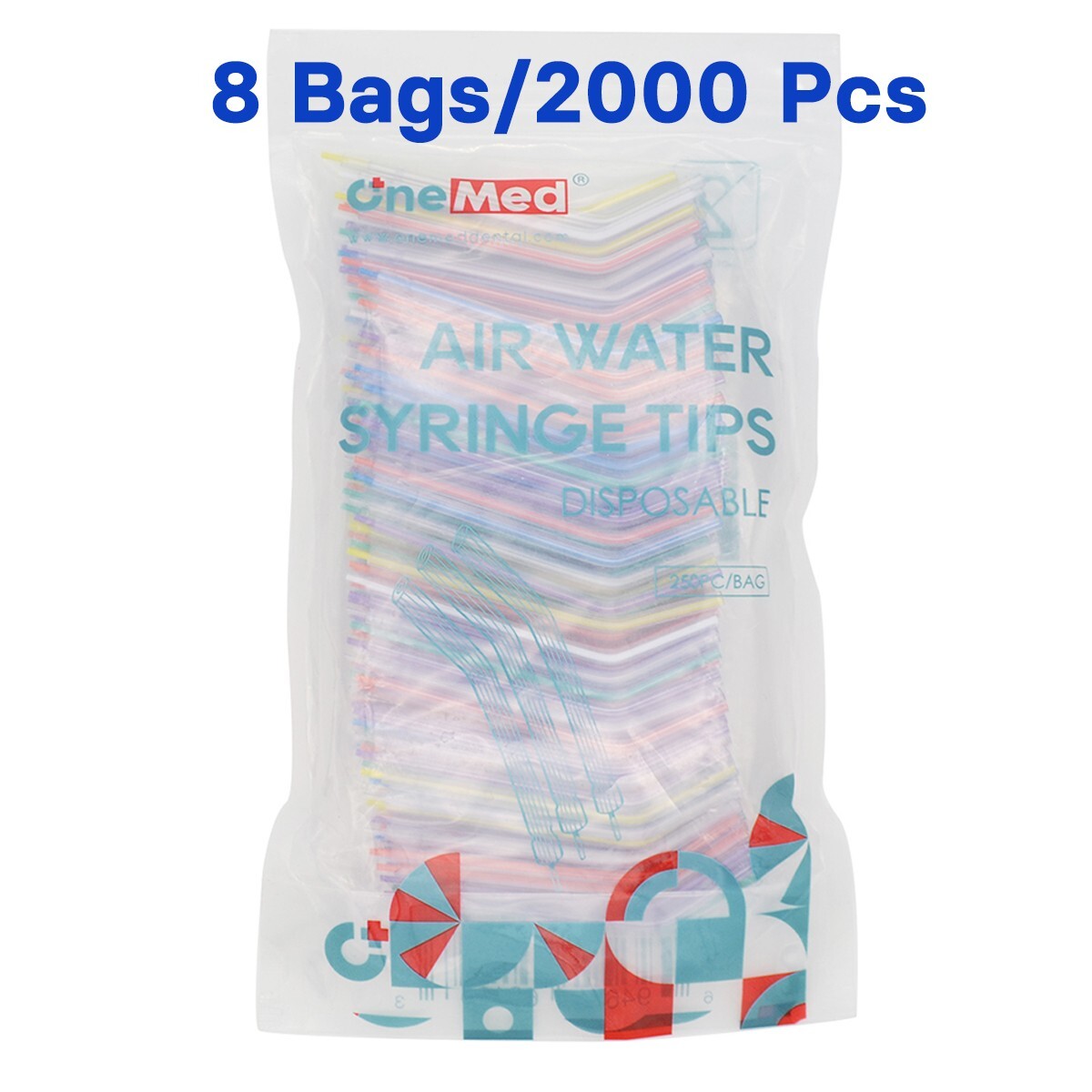 2000 Dental Disposable 3 way Air Water Syringe Tips- Spray Tips Triple Nozzles