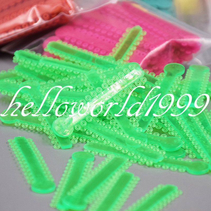 1 Pack 1008 Pcs Neon Green Dental Orthodontics Elastic Ligature Ties Rubber Band