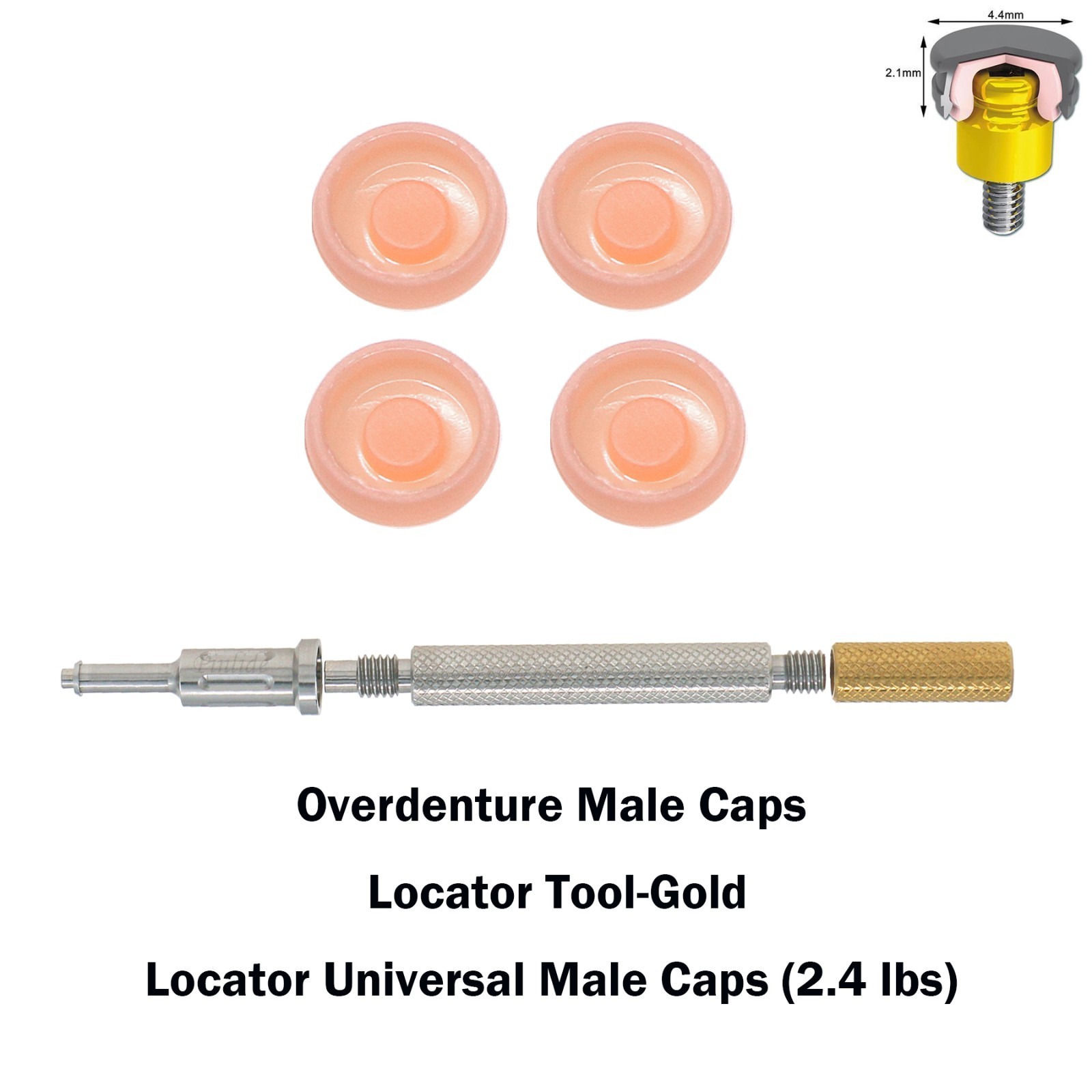 US Nobel Active Locator Overdenture Abutment Narrow Platform NP NA352 & Male Cap
