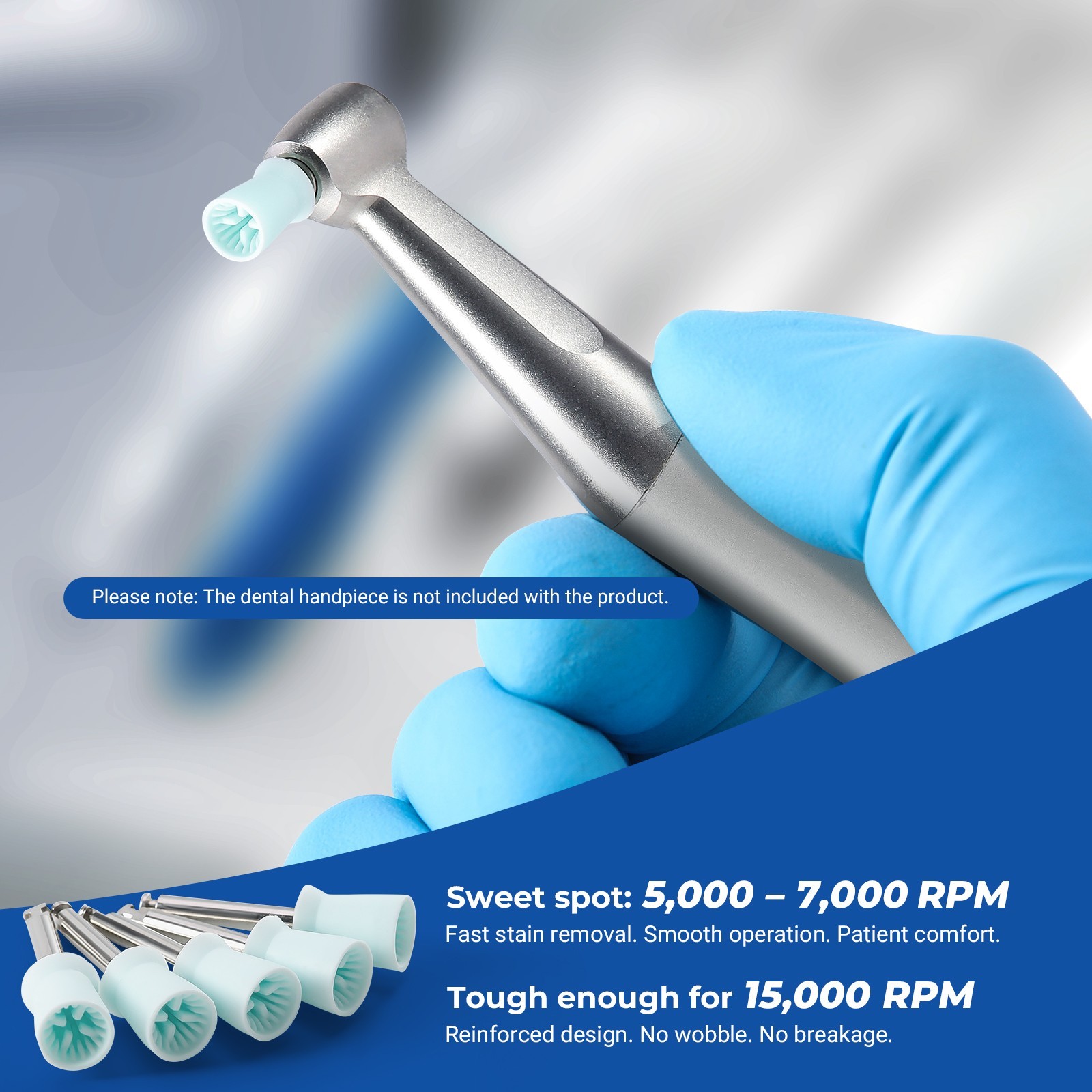 JMU Dental Prophy Cups Latch / Screw Type Four Pages Soft Polishing Cup 144pcs