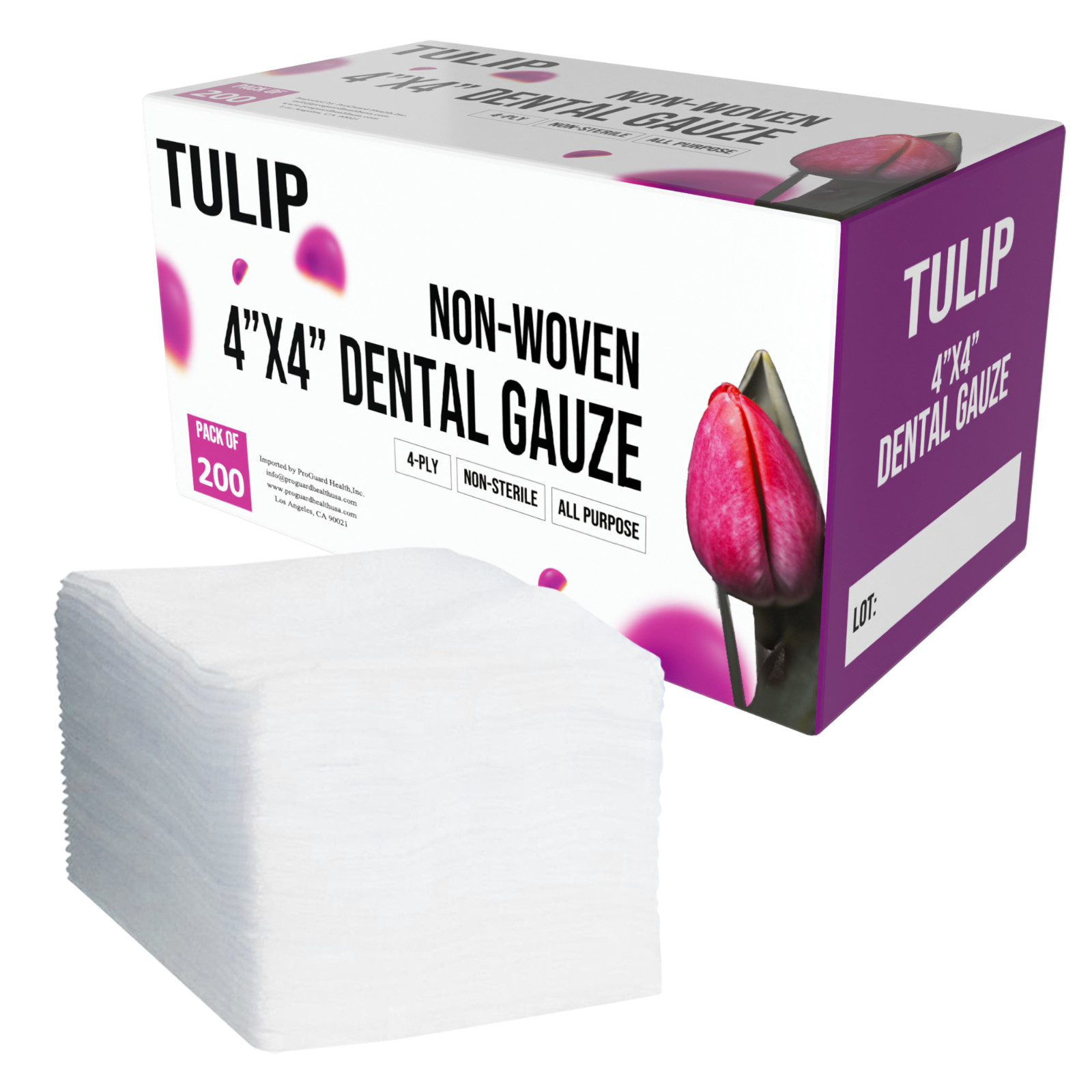 200 4×4 Dental Gauze Non-Sterile 4-Ply Pads Soft, Absorbent Medical Grade