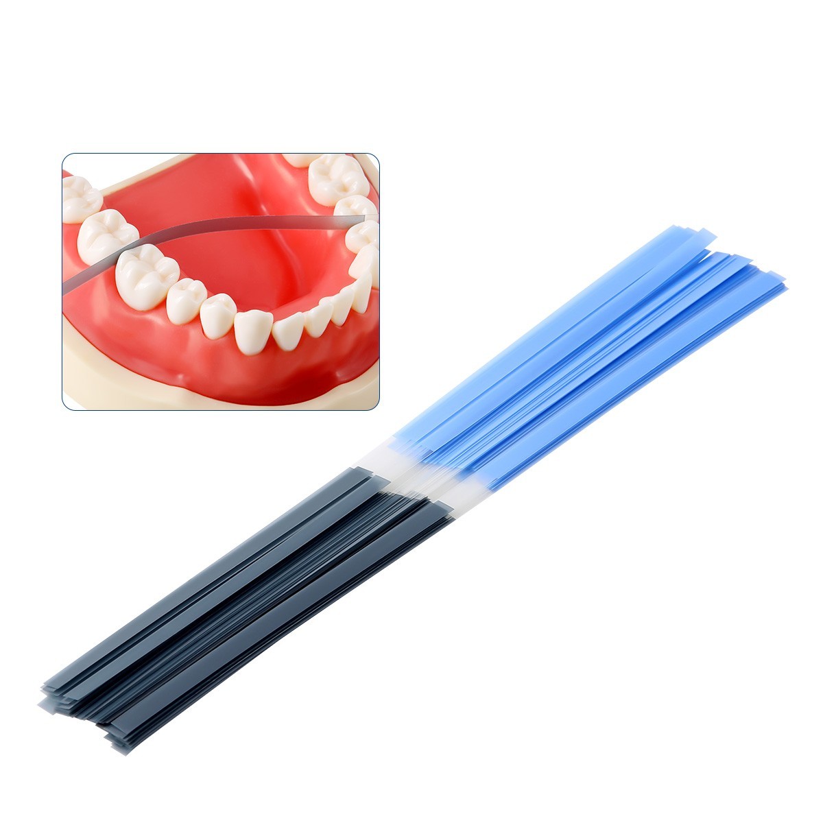 Tiras de acabado dental y pulido abrasivo para la aplicación interproximal