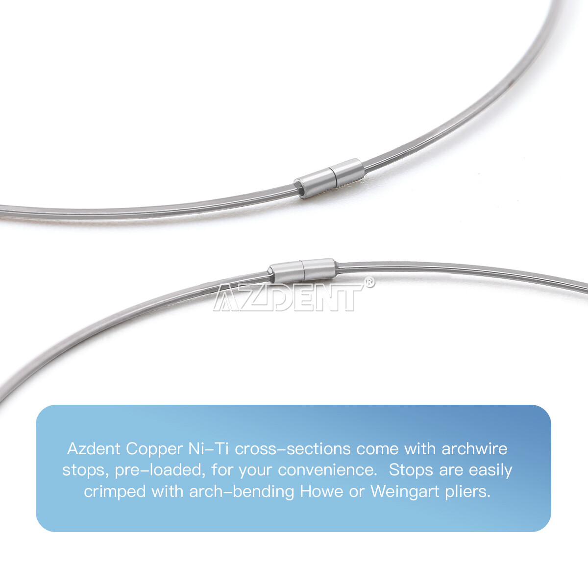 AZDENT Dental Super Elastic Copper Cu-NiTi Rectangular Arch Wire Stops Preformed