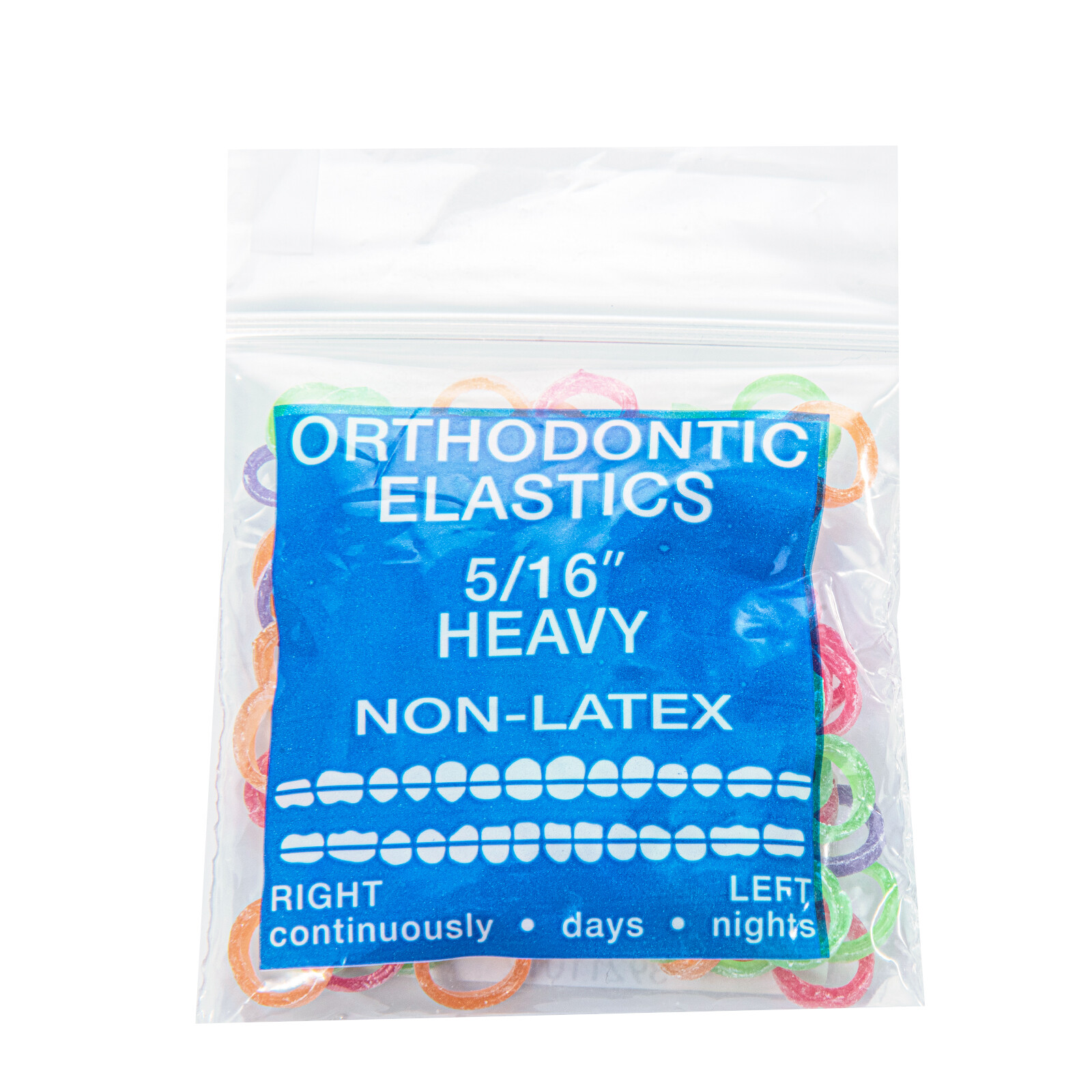 5 Size Dental Orthodontic Rubber Bands Elastic Neon Intraoral Light/Medium/Heavy