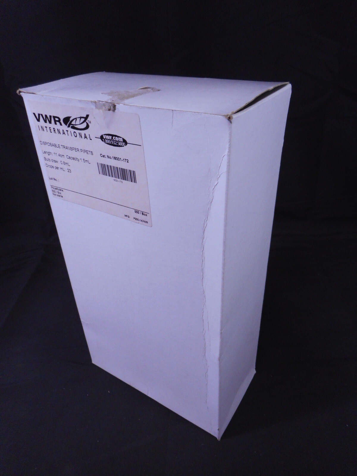 VWR Polyethylene 1.5mL Graduated Disposable Transfer Pipettes 16001-172 (500/pk)