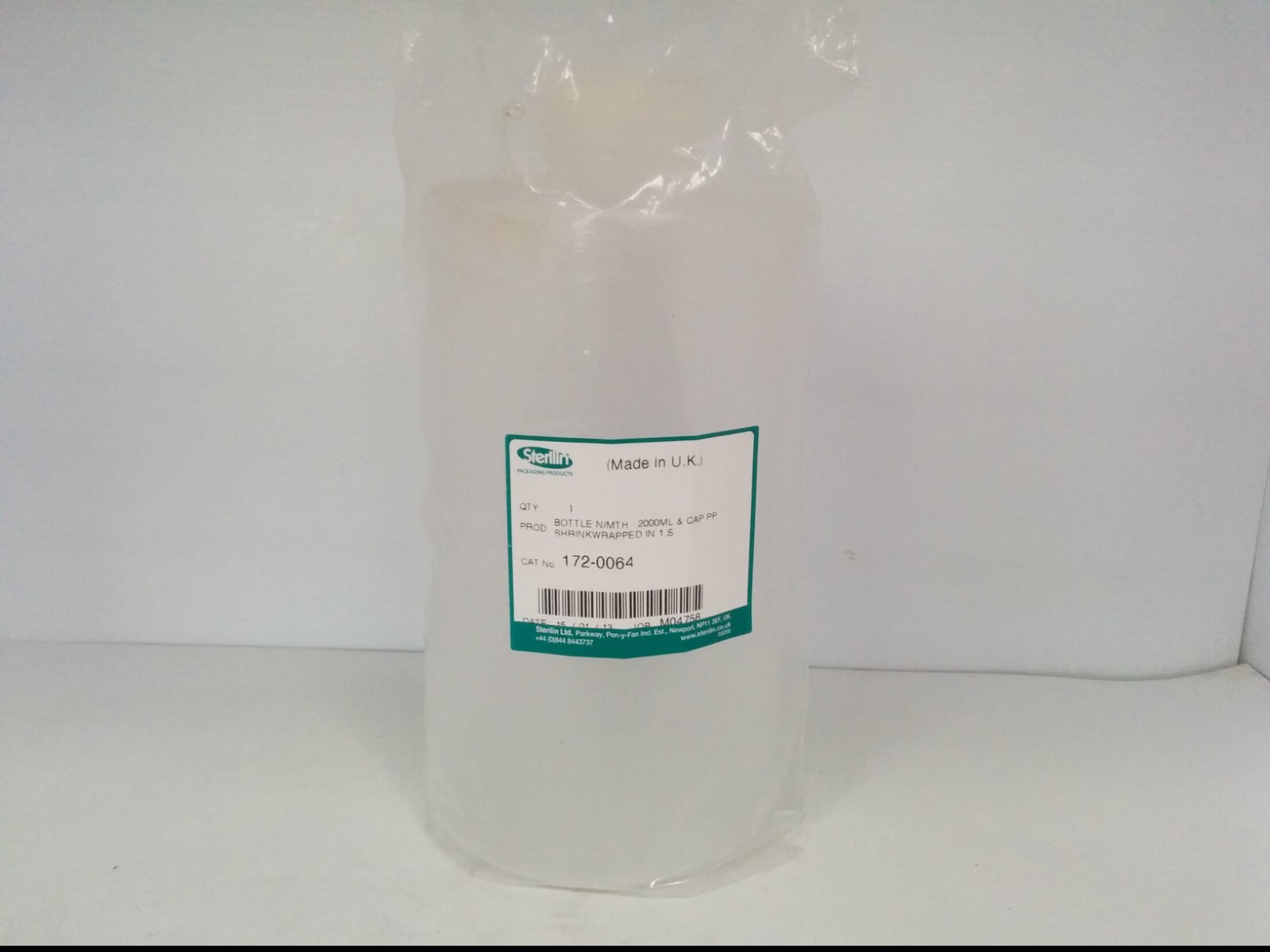 STERILIN 172-0064 2000ml BOTTLE AND CAP, FACTORY SEALED, NNB
