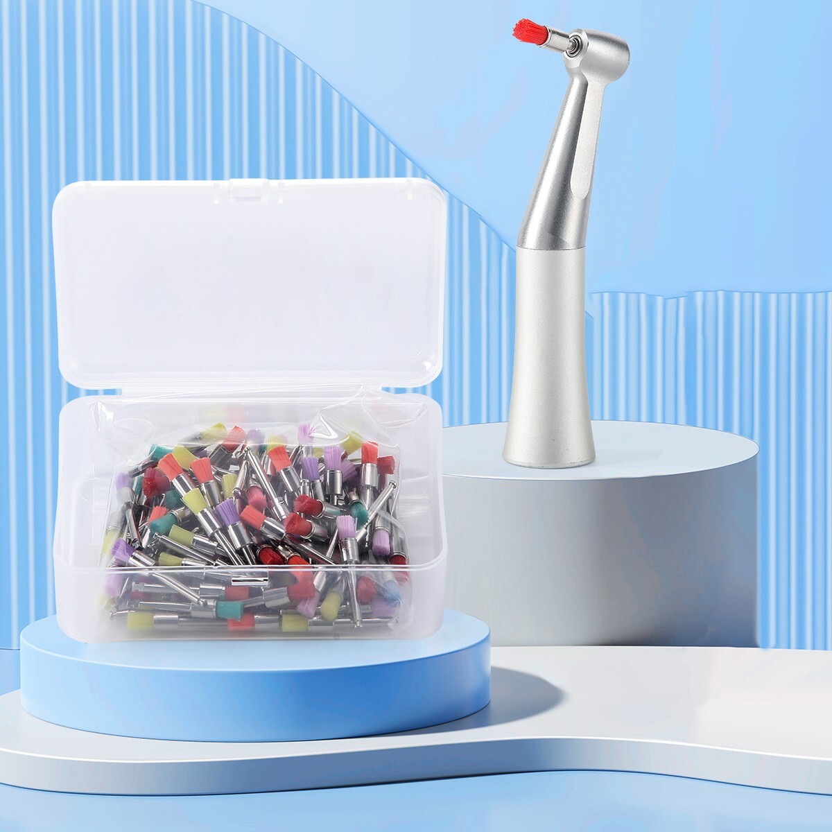 100pcs Colorful Nylon Bowl Polishing Polisher Prophy Brushes Dental Use RA