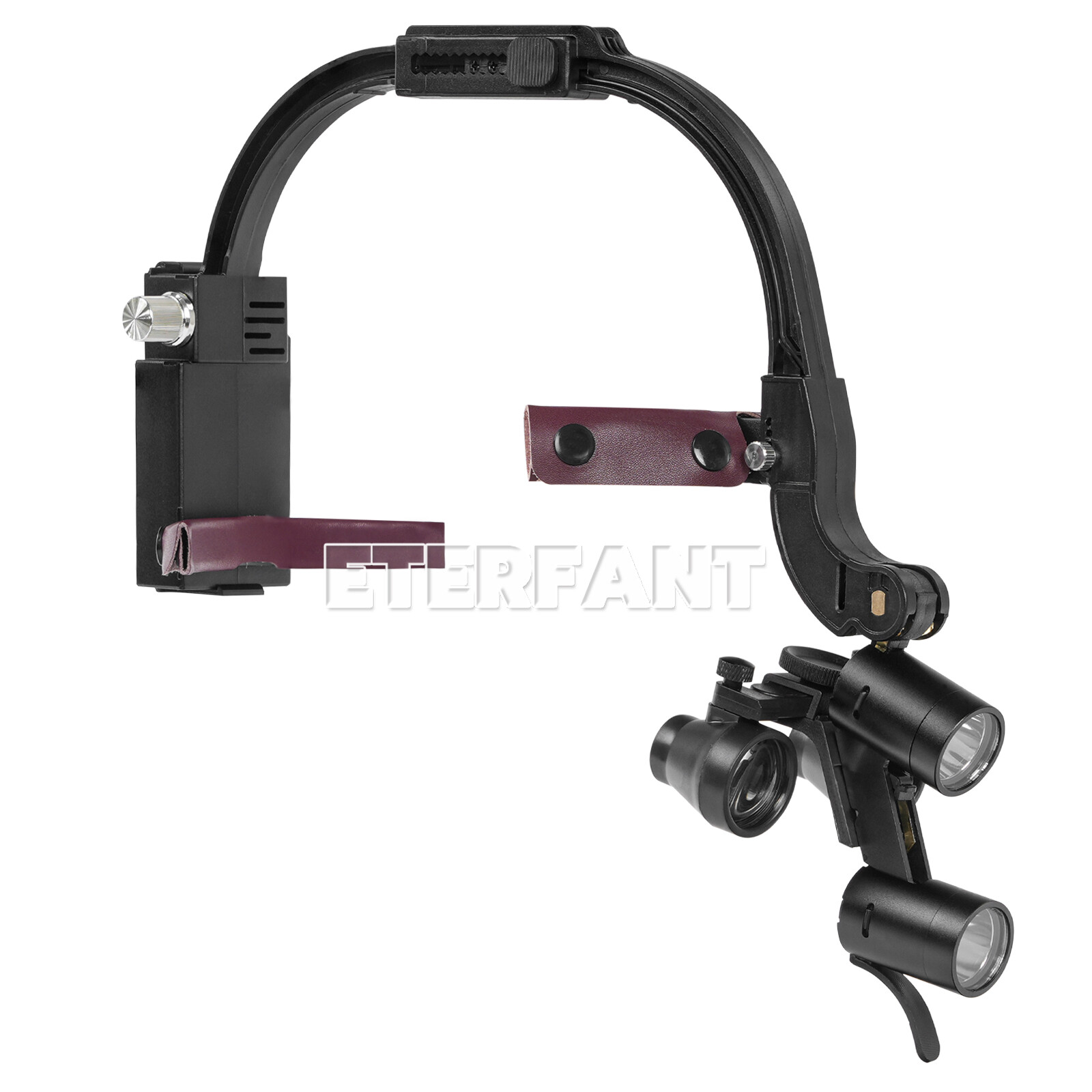 ETERFANT 3.5X Dental Surgical Headband Binocular Loupe w/5W LED Head Light 2 Led