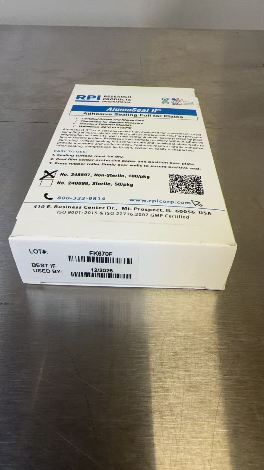 AlumaSeal II 248897 Adhesive Aluminum Sealing Foil for PCR Plates