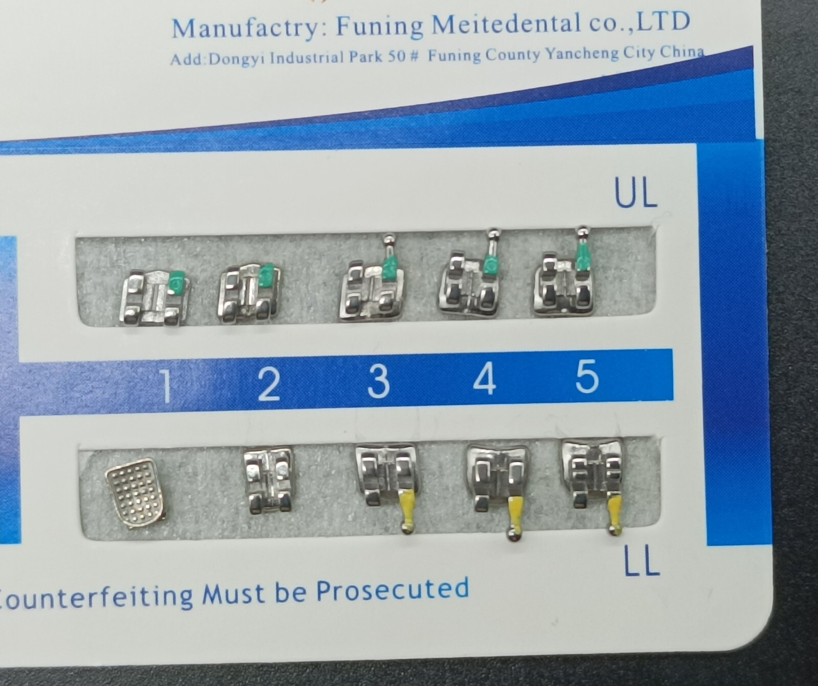 50Set Dental Orthodontic MIM Monoblock Brackets Mini Roth/MBT 022 Slot 345 hooks