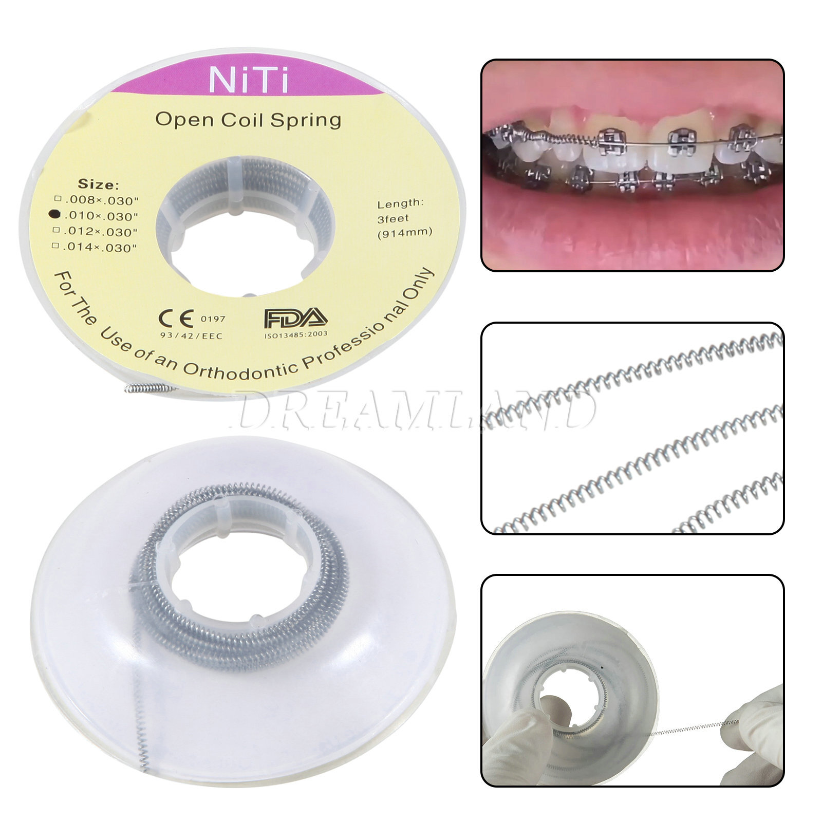 Dental Ortho Niti Open Coil Spring 010*030″ *914mm