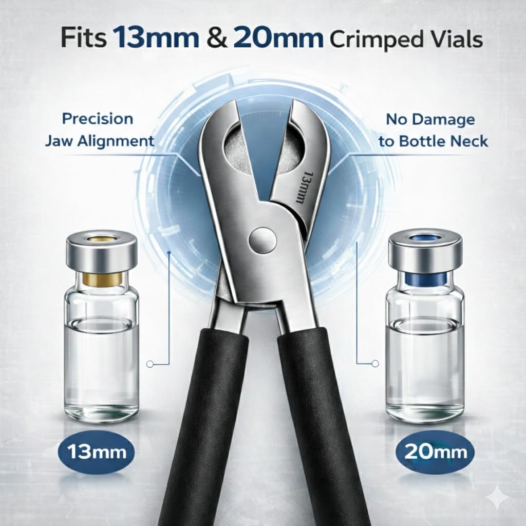 Vial Opener decapper – Stainless Steel Crimp Cap Remover for 13mm and…