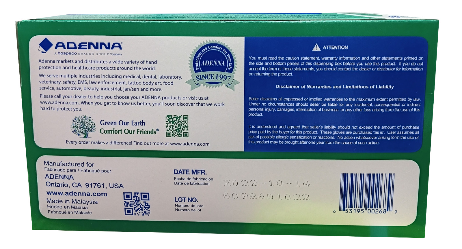 ADENNA Gold Textured Latex Exam Gloves Powder Free, GLD26, ON SALE PRICE!!!