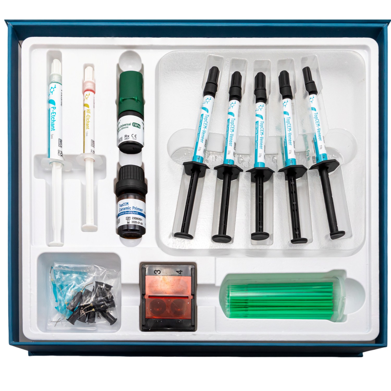 Dental Veneer Cementation Kit:2 Etching Gel/10 Veneer Cement/1 Adhesive/1 Primer