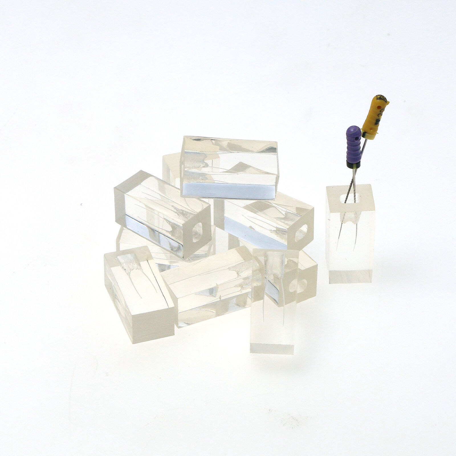 5pcs Dental Endodontic Root Canals Practice Model Endo Training Block Clear