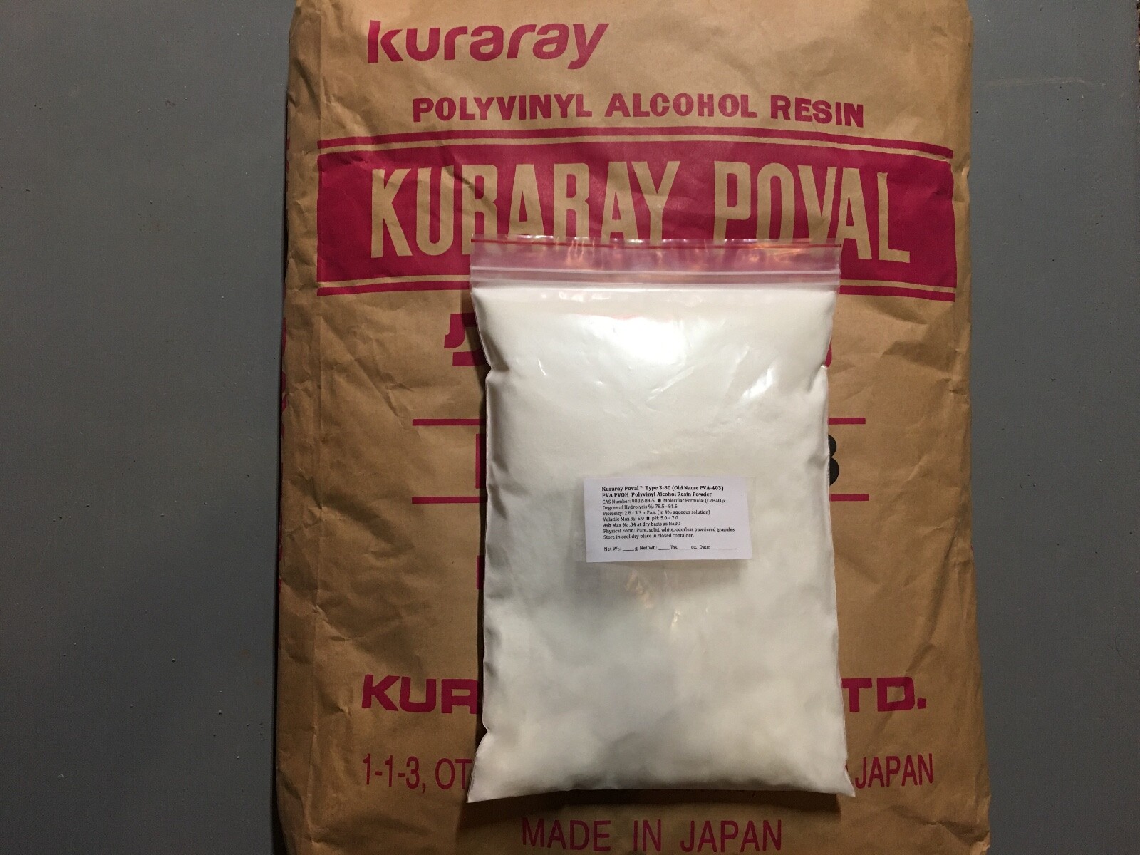 PVA Polyvinyl Alcohol 100g PVOH Kuraray Poval 3 80 Granules 9002 89 5 Pure Grade