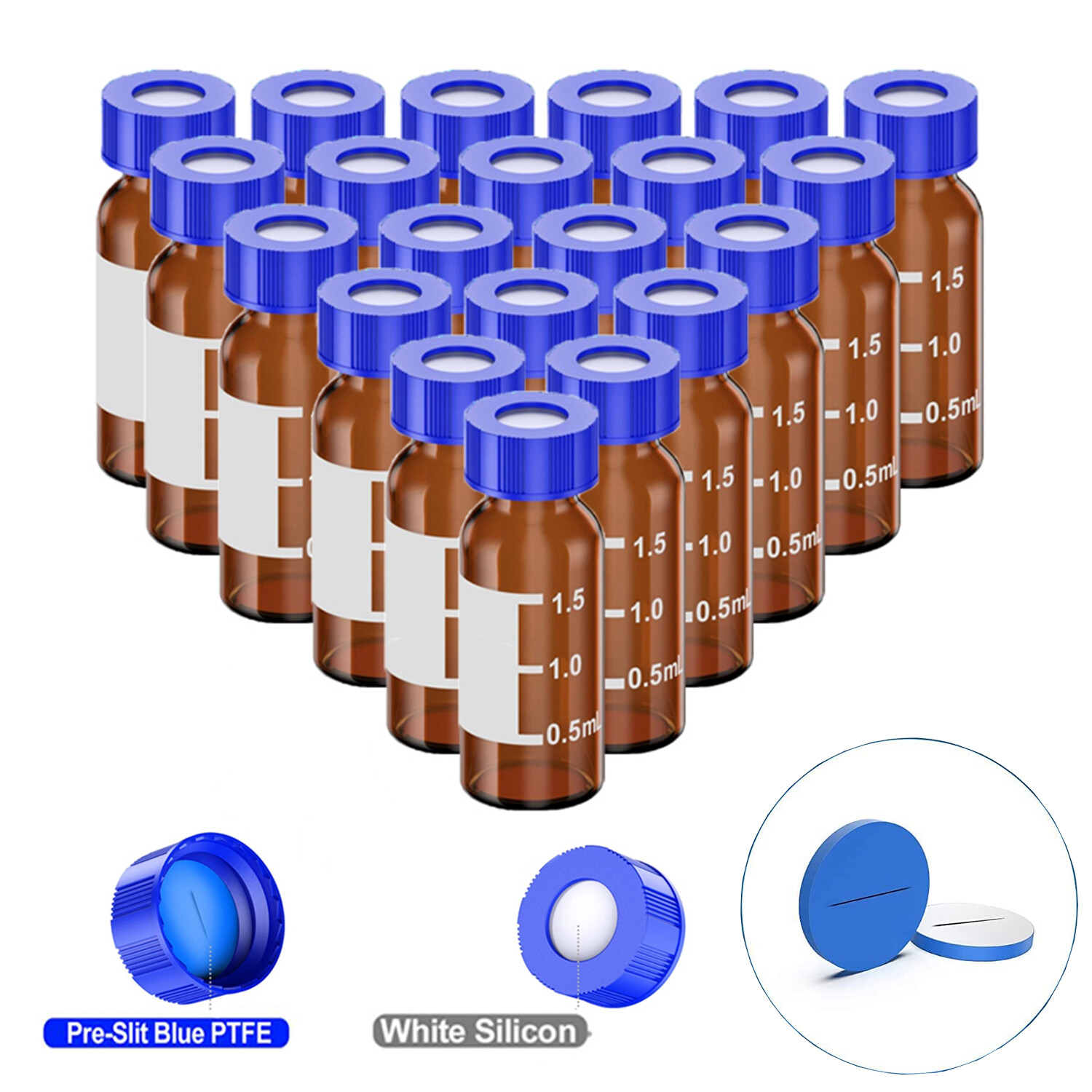 2mL Autosampler Amber Vials 9-425 Screw Cap|250ul Vial Inserts Micro-Insert