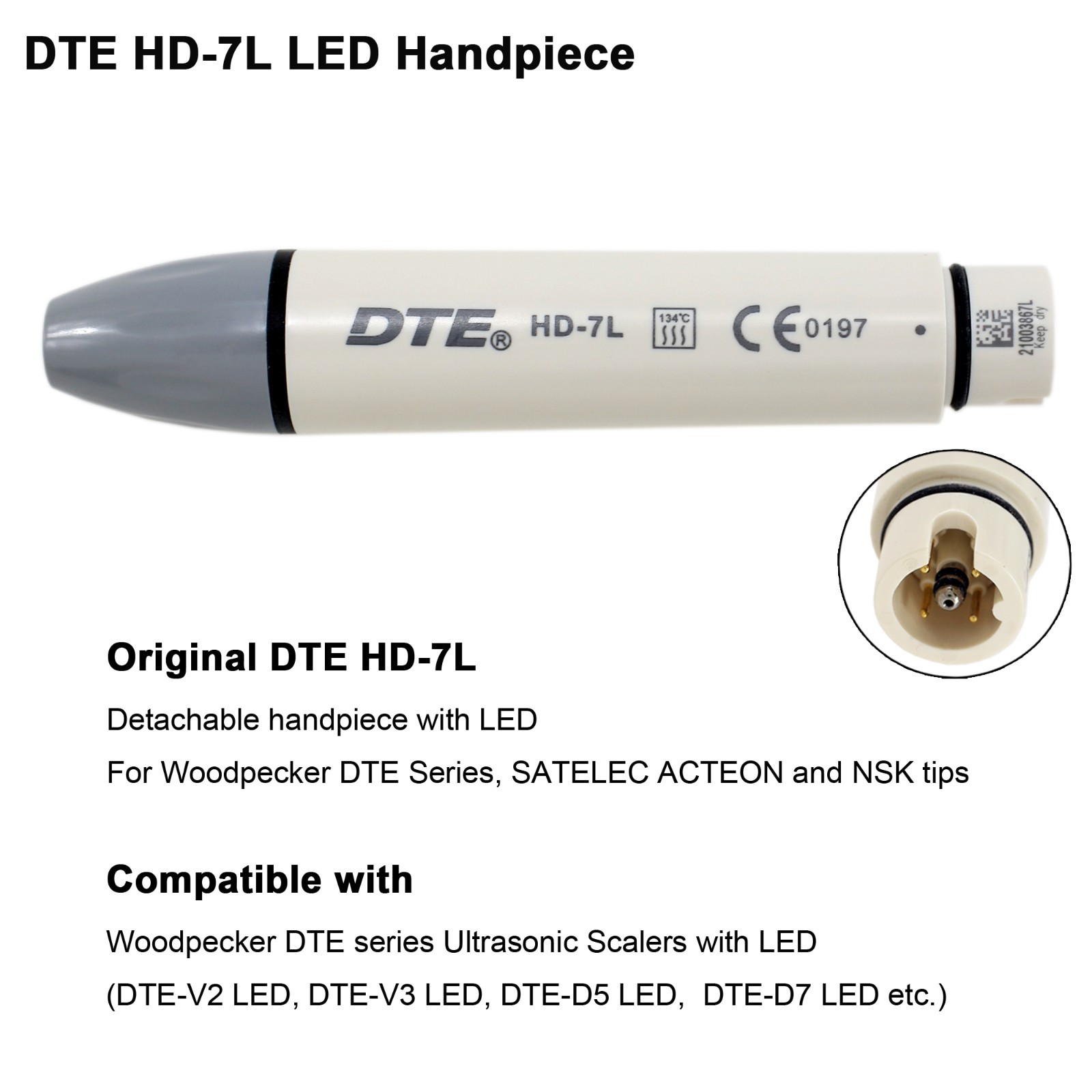 Woodpecker HW-5L DTE HD-7L EMS PIEZON LED Handpiece Ultrasonic Scaler Tips G1 P1
