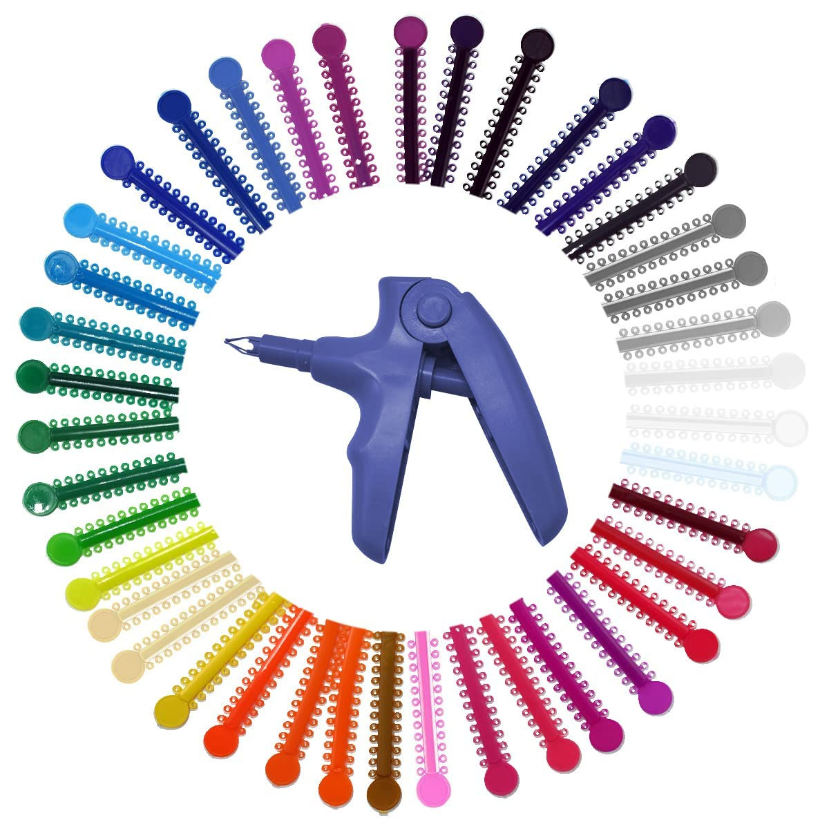 Orthodontic Ligature Ties Kit – 1040 Multi-Color Rubber Bands with Orthodontic L