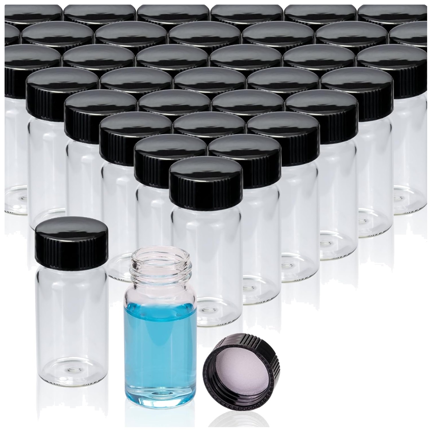 Leak-Proof Glass Vials 20ml – 100 Pack Laboratory Bottles