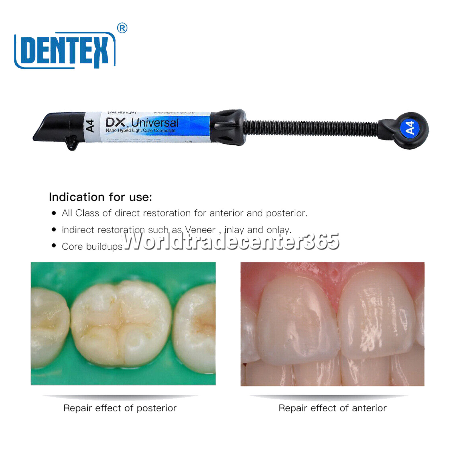 Dental Dentex Universal /Flowable Medium Flow Light Cure Composite Resin Refill