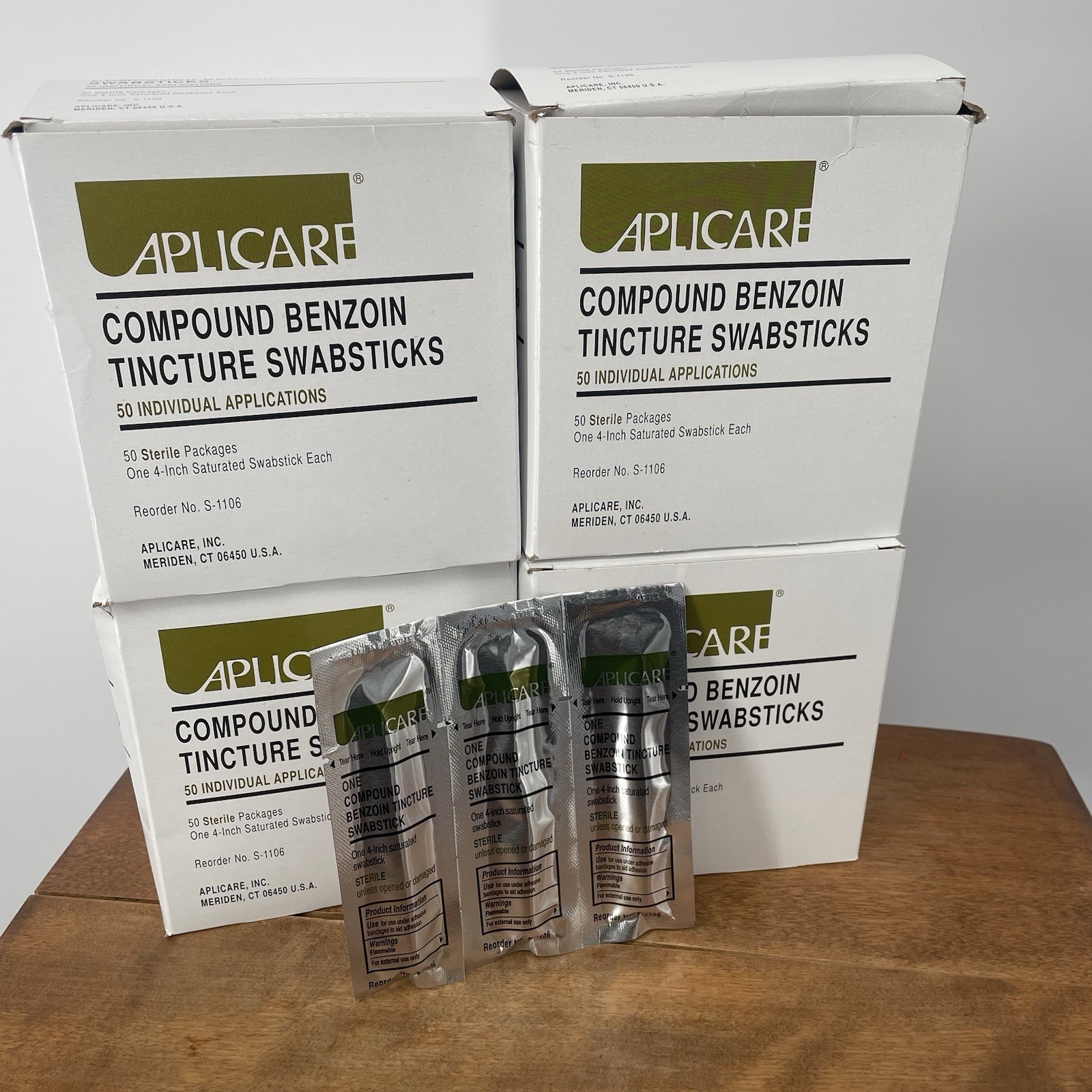 Aplicare Benzoin Tincture Swabstick 196 Single 4” Sterile Swabs Exp 9/24