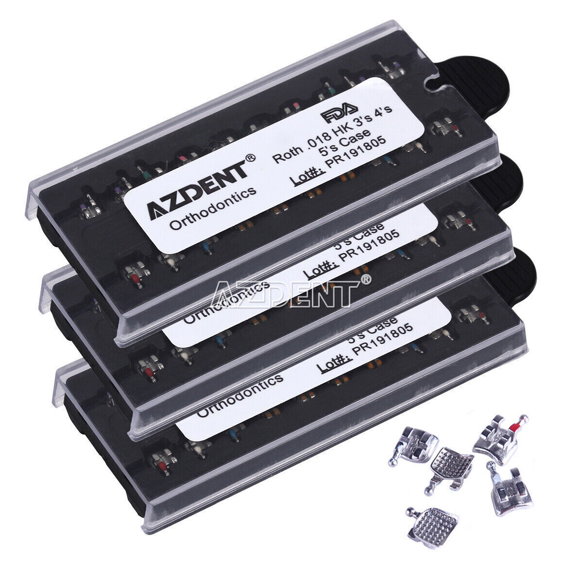 AZDENT Dental Orthodontic Monoblock MIM Bracket Braces Mini Roth/ MBT 018/ 022