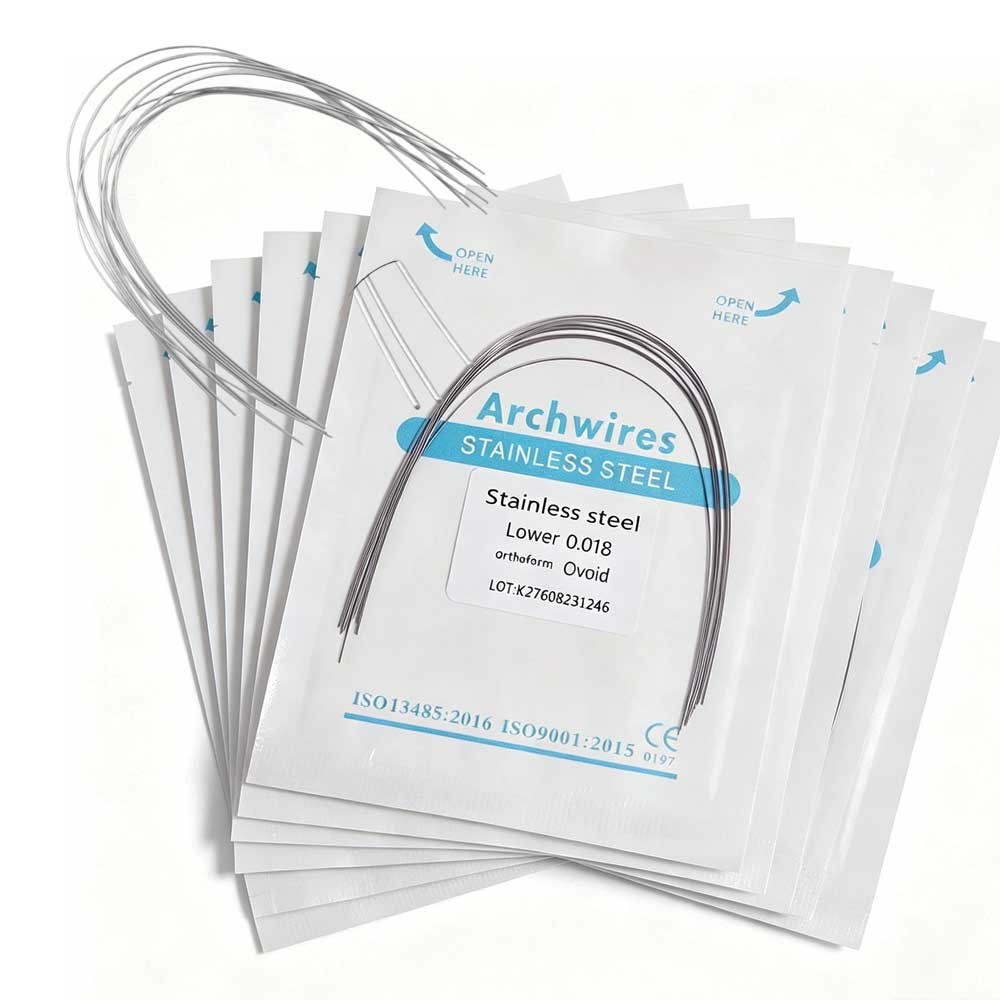 10pcs/pack Dental Orthodontic Stainless Steel Round Arch Wire Ovoid Form