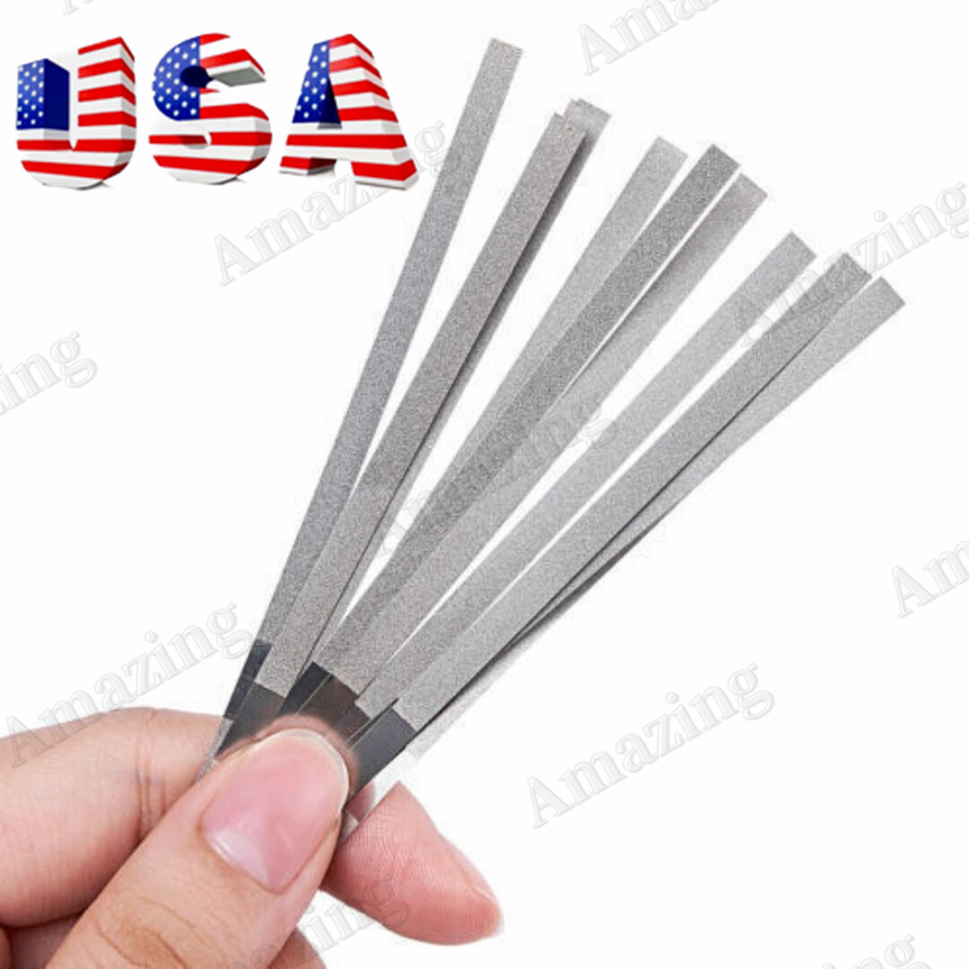 10Pc Dental Saw Diamond Polishing Finishing Strip Fine Orthodontic IPR None Hole