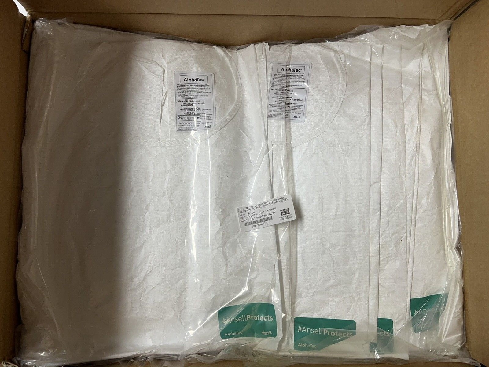 Ansell AlphaTec AAMI PB70-2012 Level 2 Protective Gown/Robe Medical 50 pcs/Box