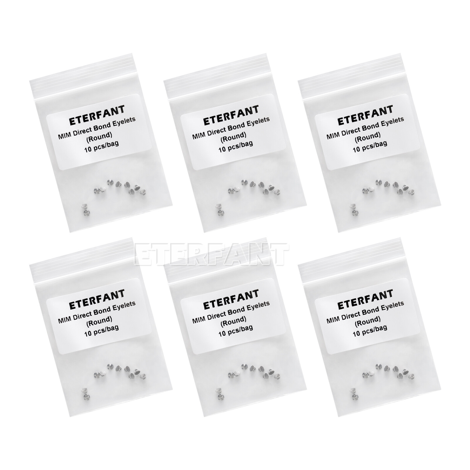 10PCs ETERFANT Dental Ortho Lingual Button Bondable MIM Direct Eyelet Round Base