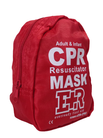 Ever Ready First Aid Adult and Infant CPR Mask Combo Kit – Red