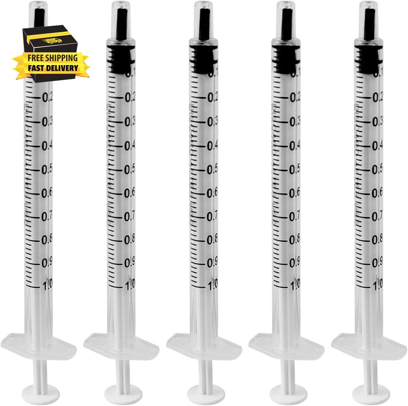 5 Pcs Syringes without Needle, 1Ml Plastic Syringe Syringe for Liquid, for Scien