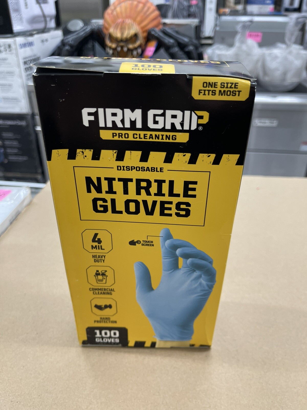 Firm Grip Pro Cleaning Disposable Heavy Duty Nitrile Gloves 100-Count One Size