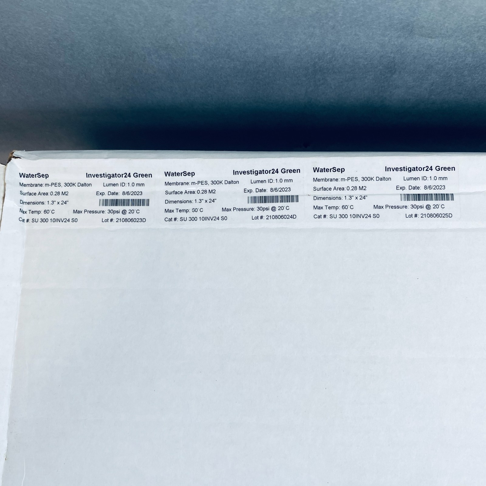 Sartorius WaterSep Investigator24 Green Hollow Fiber Filter 300 kDa Pack of 3
