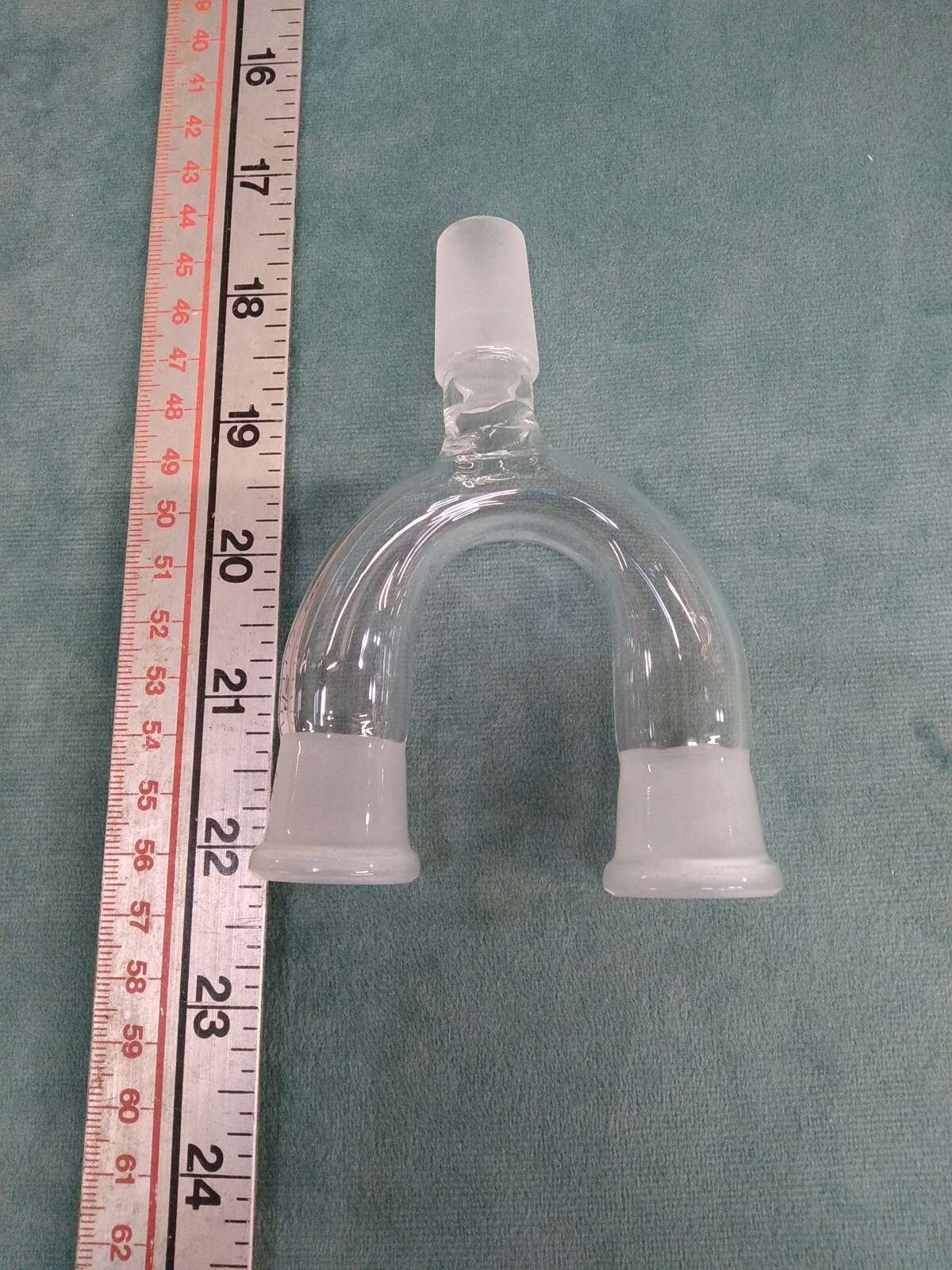 Y shaped connector adapter unknown brand unknown sizes lab glass chemistry
