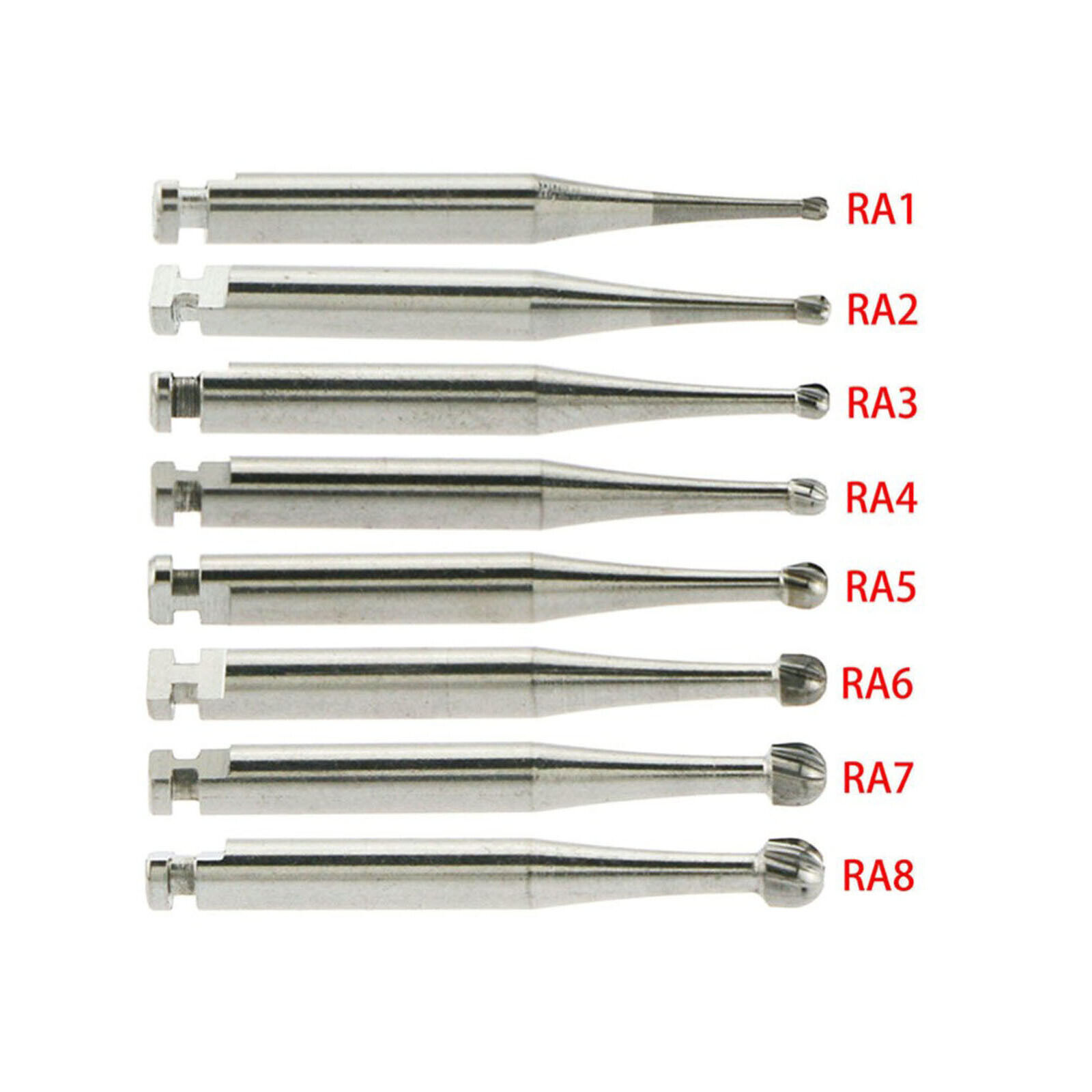 5 Pcs Dental Tungsten Steel Carbide Burs Low Speed Contra Angle Handpiece RA1-8