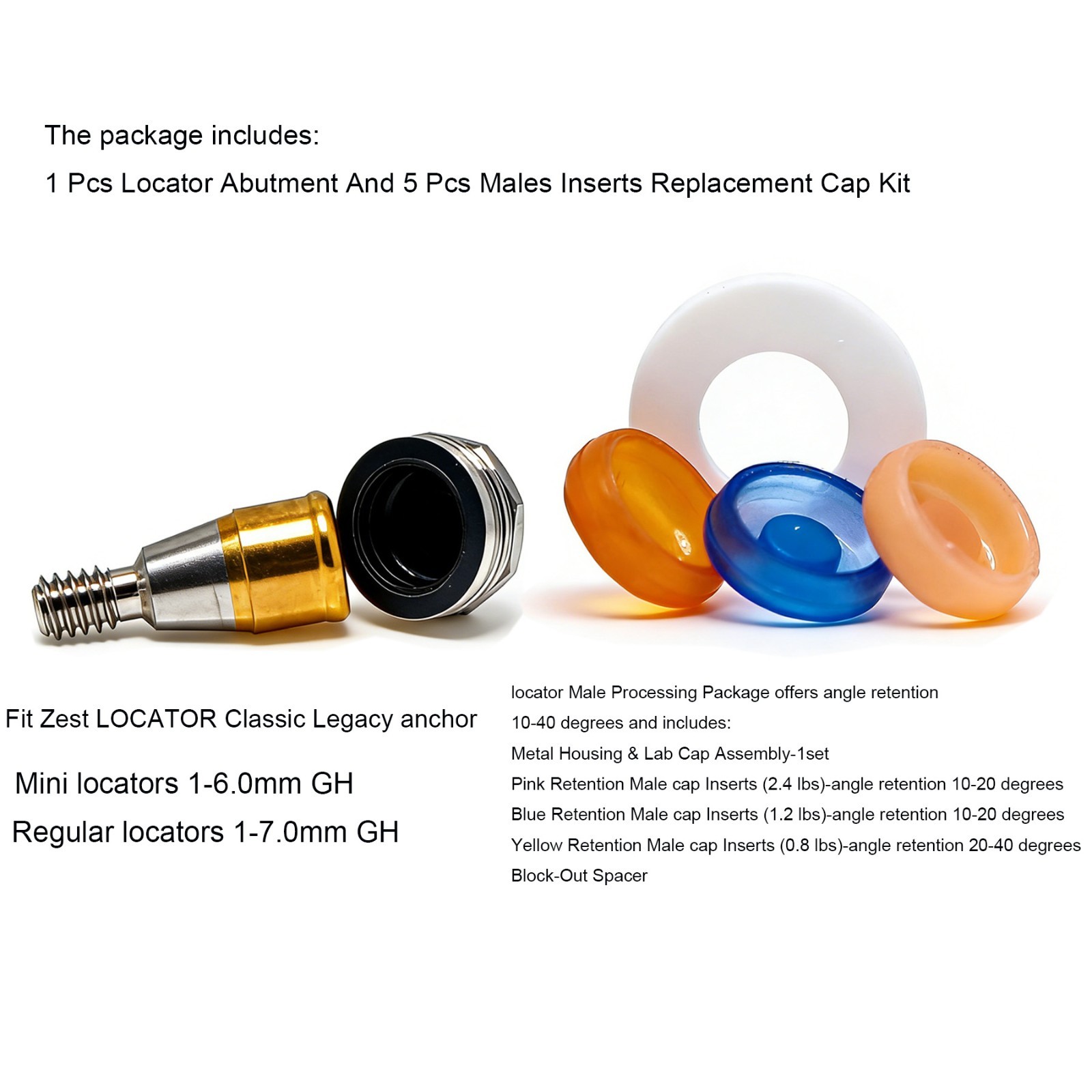 US Hiossen ET Implant Locator Abutment Classic for Zest Male Retention Inserts