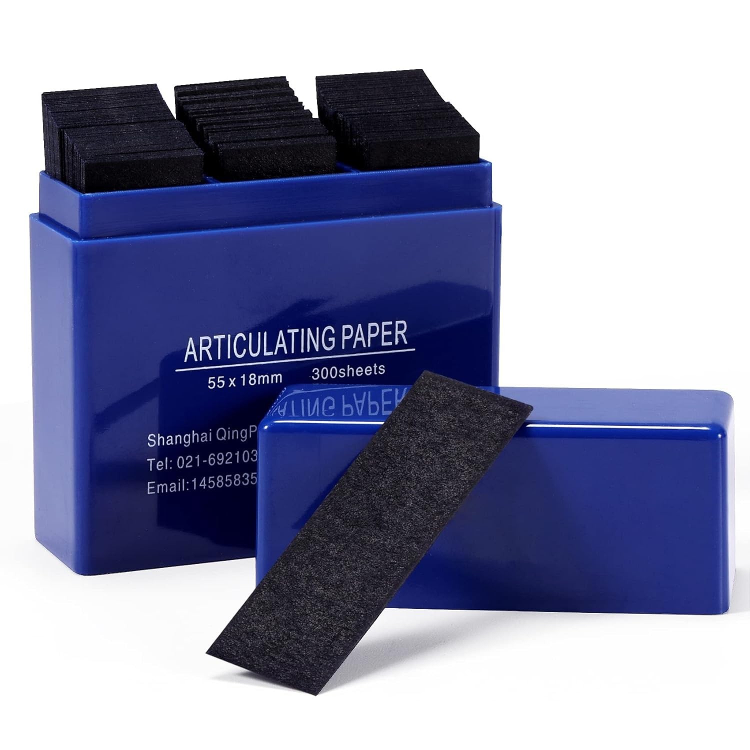 Dental Articulating Paper 300 PCS, Plastic Dispenser Blue 100 Micron Bite Art…