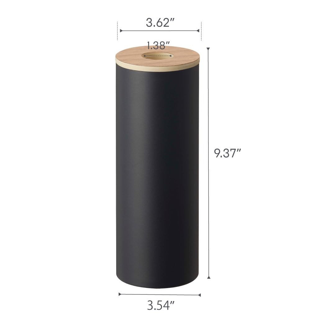 Yamazaki Home Rin Reusable Round Tissue Holder Case Metal Tissue Container