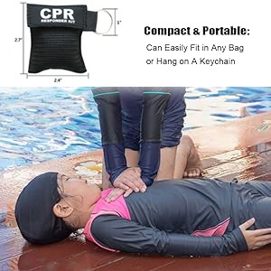 CPR Mask and PVC Disposable Gloves 20PCS for Pocket or Key chain, CPR Emergency