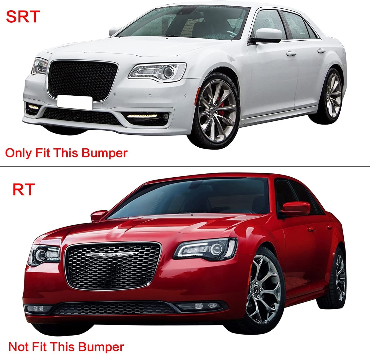 Front Bumper Lip for Chrysler 300 300C 300S 2015-2021 Carbon Fiber Splitter 3pcs