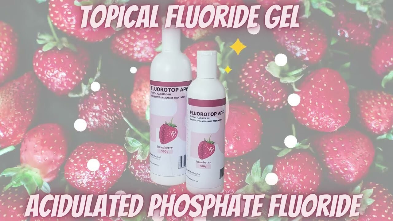 Dental FLUOROTOP APF Topical Fluoride Gel 200gm Bottle STRAWBERRY