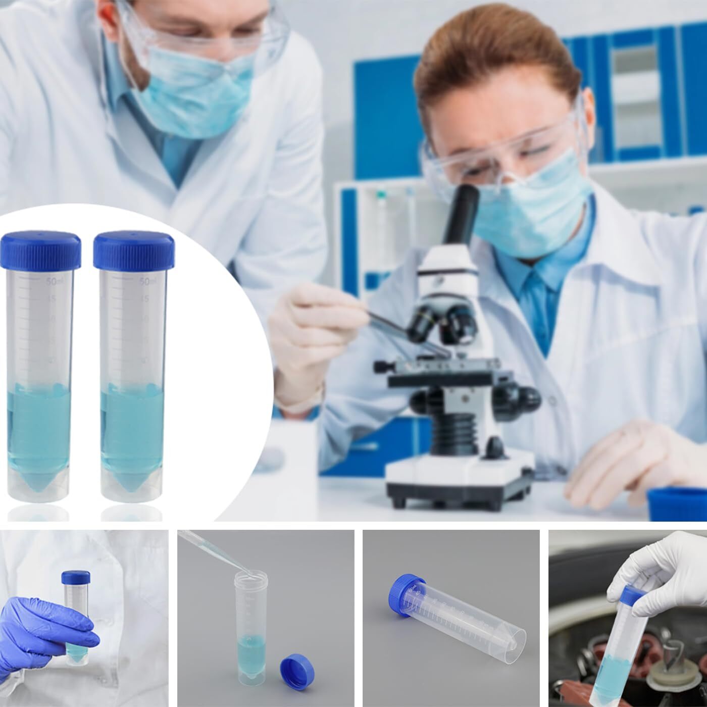 50ml Polypropylene Screw Top Self Standing Base Centrifuge Tube with Graduated