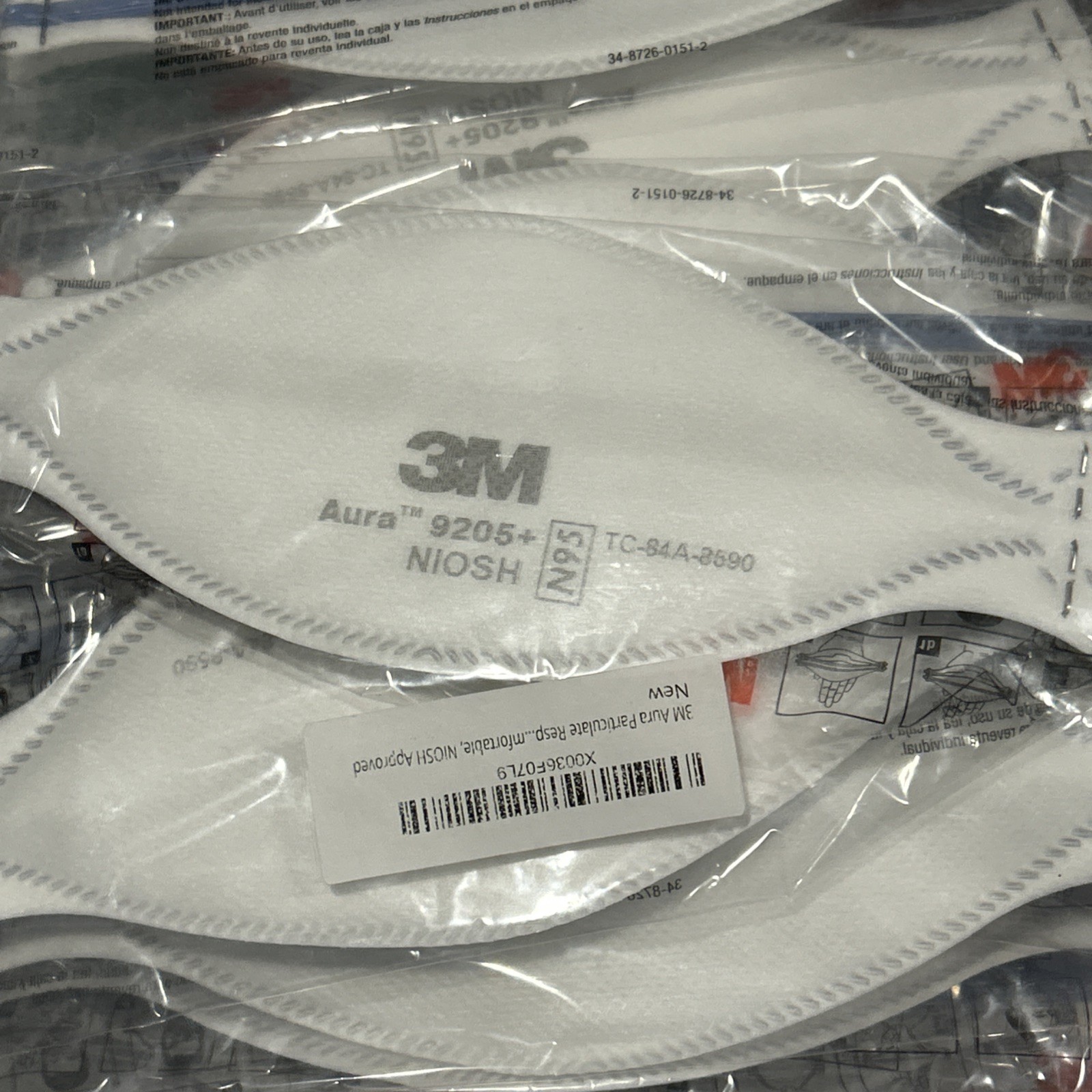 3m Aura 9205+ N95 Mask – Bag of 20 masks NEW ALL SEALED SHIPS FREE