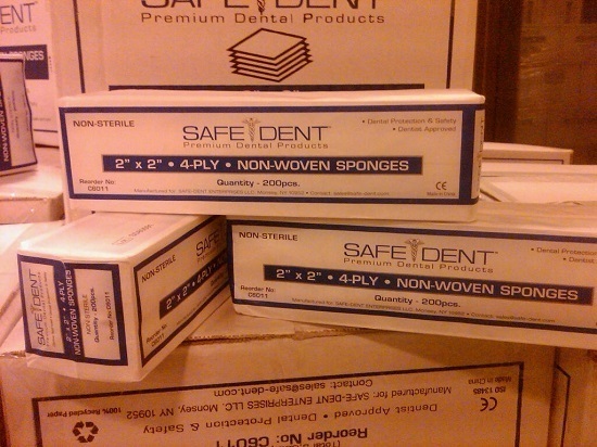 GAUZE COTTON FILLED 2″ x 2″ 8 PLY CASE OF 5000 25 SLEEVES/200 NON STERILE