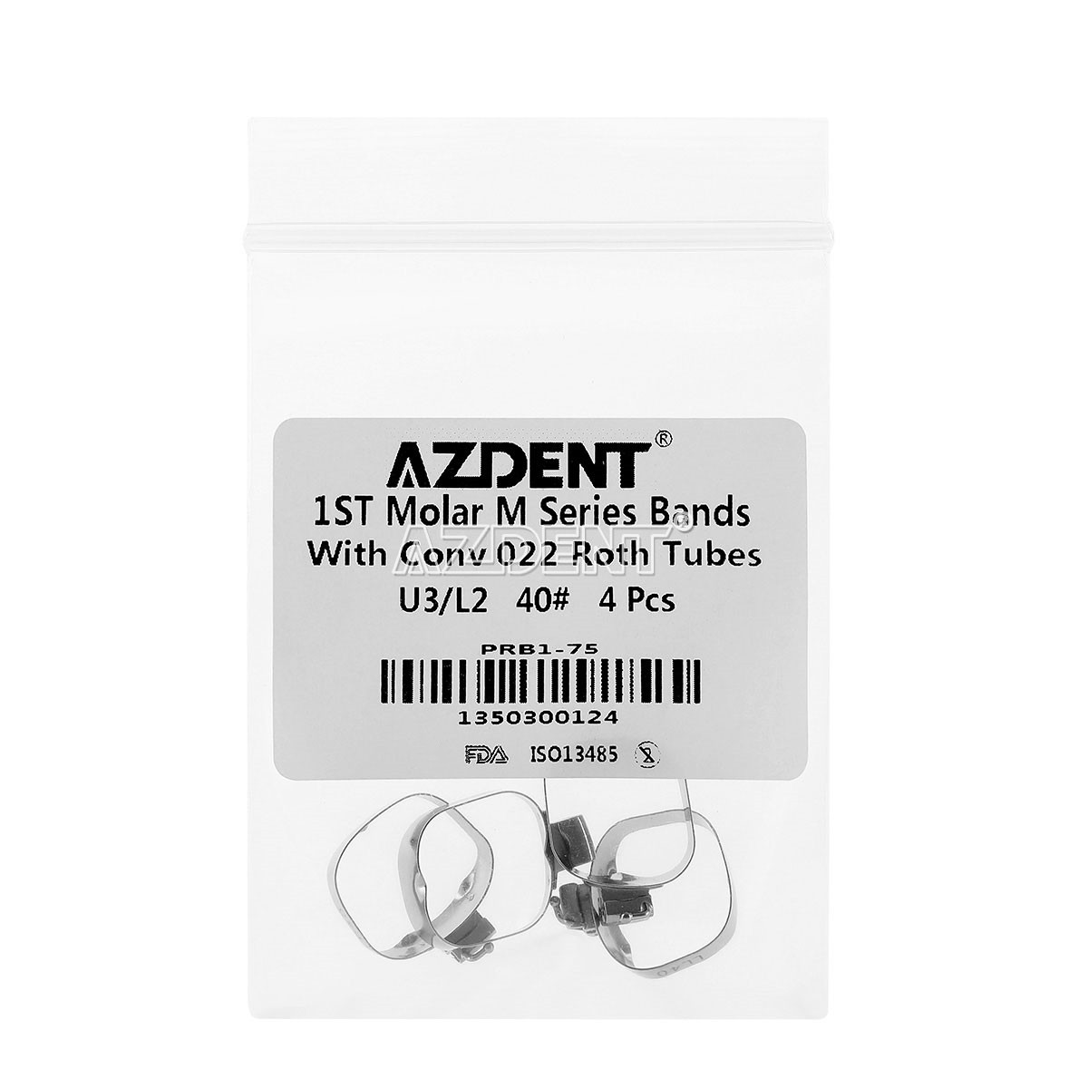 AZDENT Dental Ortho Bands Buccal Tube 1st Molar Roth.022 Prewelded 35#-40+#