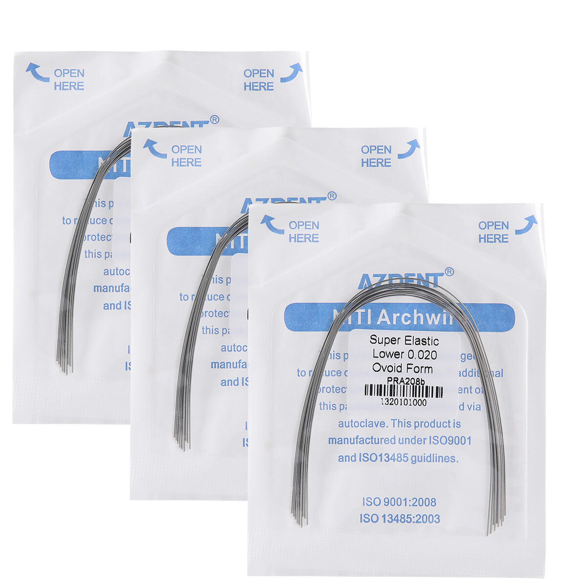 AZDENT Dental Super Elastic Niti Round Arch Wires 012~020 For Bracket Braces US