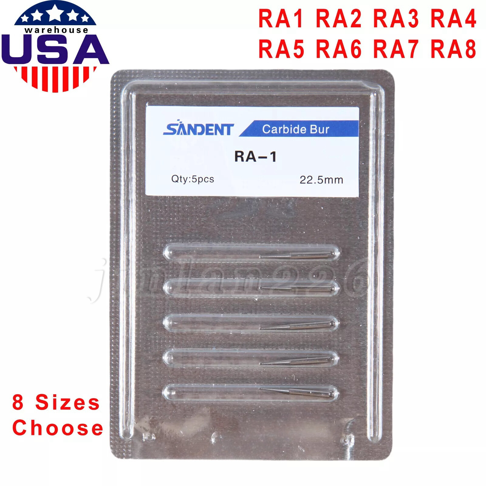 Round Carbide Burs for Slow Speed Latch RA (Choose Your Size & Qty) 22.5mm
