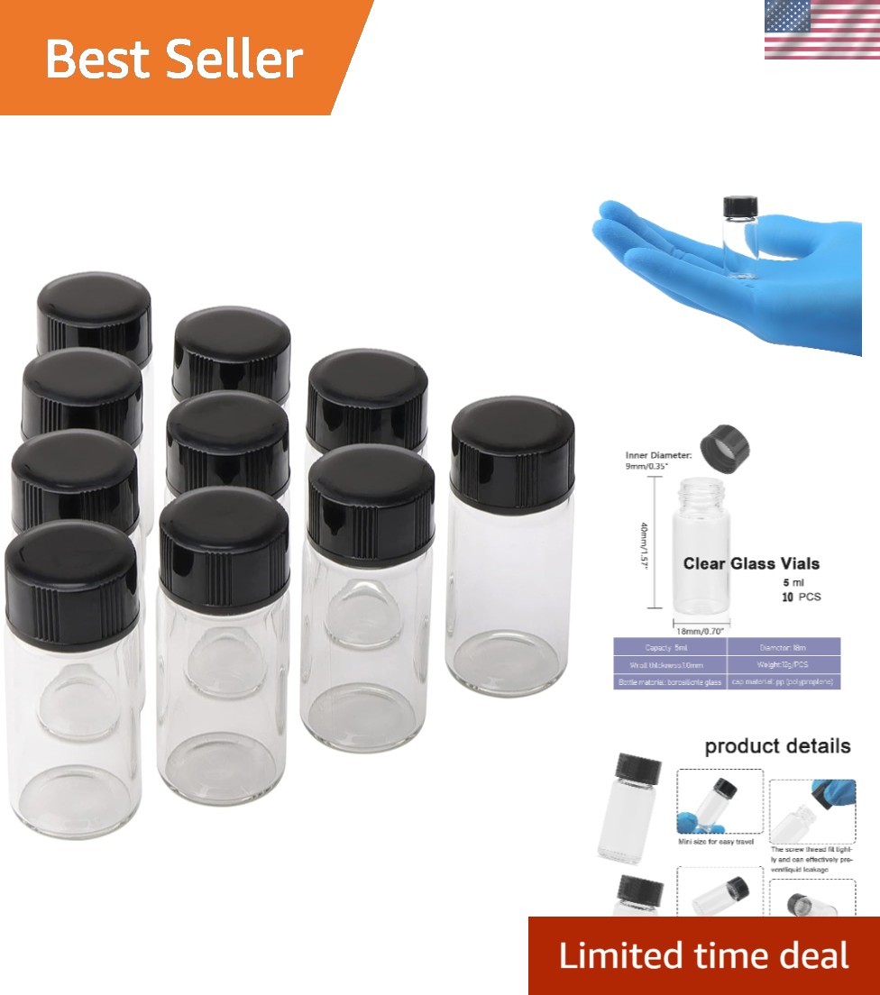 5ml Glass Vials – Shatter Resistant & Clear for Easy Content Visibility